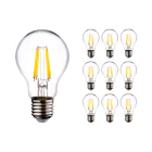 Mehrfachpackung 10x LED E27 Birne Fadenlampe Klar 7W 806lm - 822-827 Dim To Warm | Dimmbar - Ersatz Für 60W
