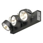 SLV Kalu Triple Mur et Plafonnier Aluminium Noir 47W 3400lm - 830 Blanc Chaud | Dimmable 