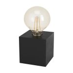 Eglo Lampe De Chevet Prestwick 2 Bois Noir | IP20 - Convient pour 1x E27 