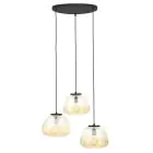 Brilliant Kaizen Suspension Luminaire Verre Suspension Luminaire Métal Noir Beige | 400mm - Convient pour 3x E27