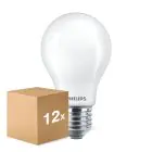 Lot 12x Philips Master LED E27 Poire Filament Dépolie 10.5W 1521lm - 922-927 Dim To Warm | Meilleur Rendu De Couleur - Dimmable - Remplacement 100W