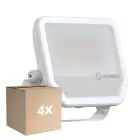 Lot 4x Ledvance Projecteur LED Aluminium Blanc 41W 5500lm 100D - 830 Blanc Chaud | IP66 - Symétrique